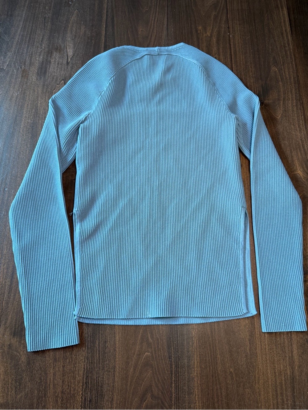 Babaton Blue Ribbed Square-Neck Long Sleeve Top - Picture 4 of 4